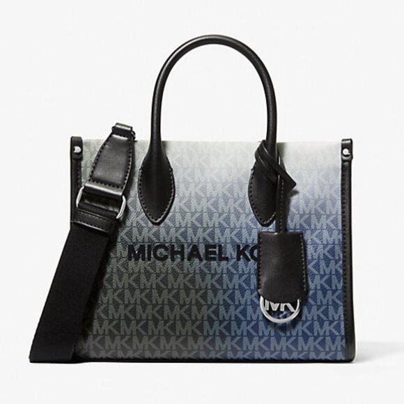 New Michael Kors Mirella Small Ombré Signature Logo Crossbody Bag Black Multi - Picture 1 of 3